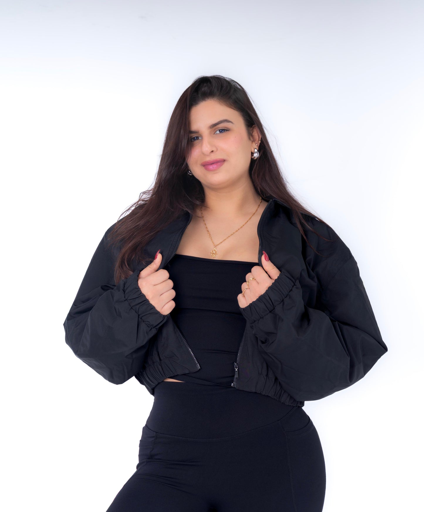 VESTE BOMBER COURTE ET OVERSIZE