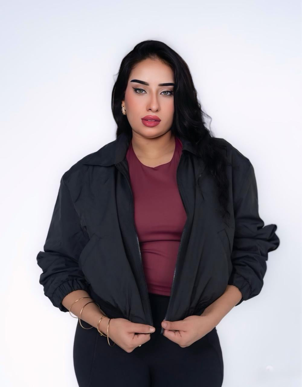 VESTE BOMBER COURTE ET OVERSIZE